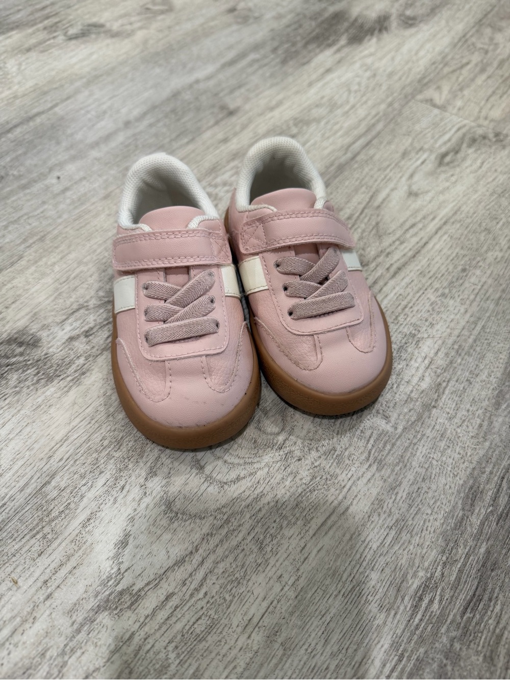 H&M Pink & White Kids Velcro Sneakers with Gum Sole